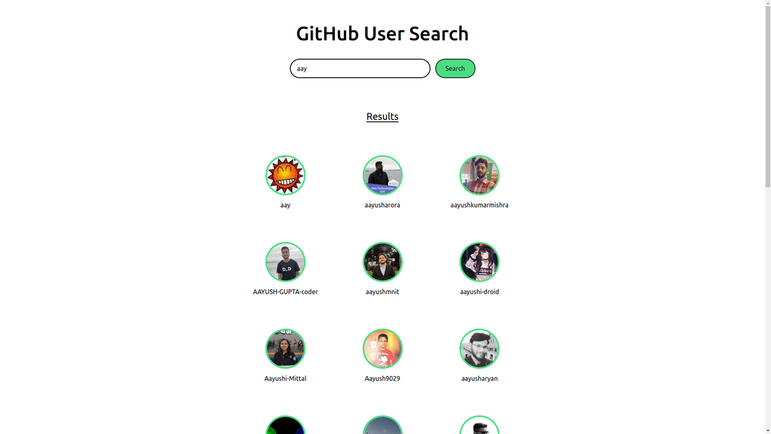 GitHub User Search